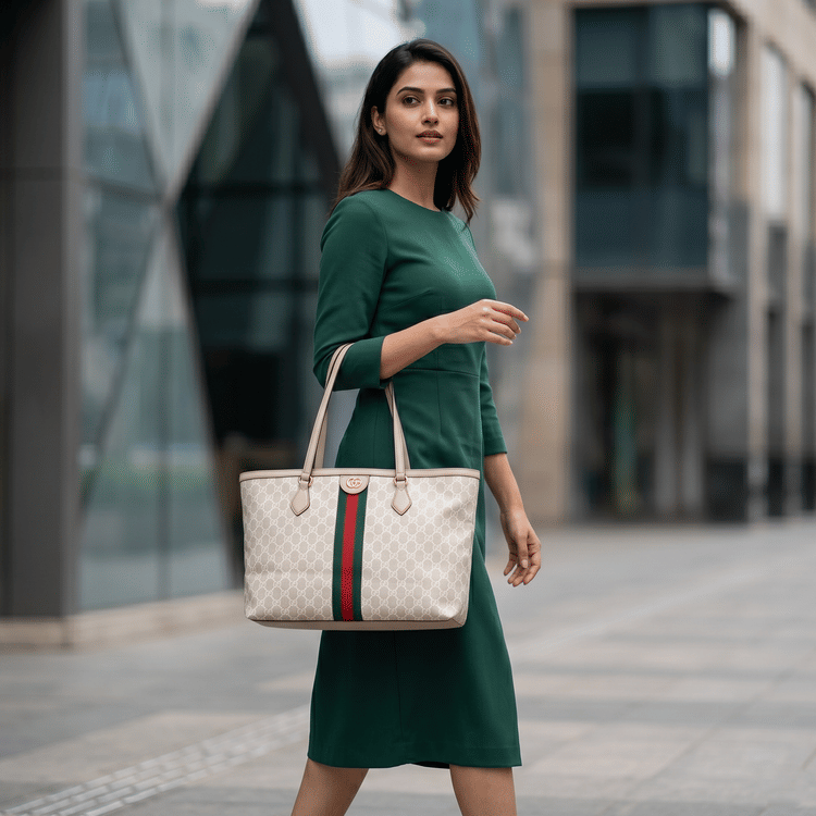 Gucci Medium GG Supreme Ophidia Tote Bag,-Hover-Image