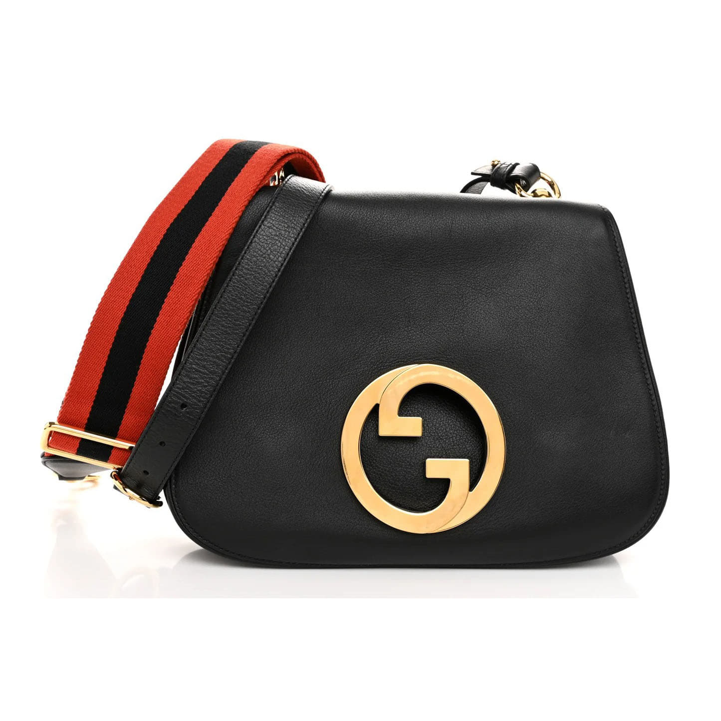 Gucci Roxy Calfskin Blondie Chain Shoulder Flap Bag Black