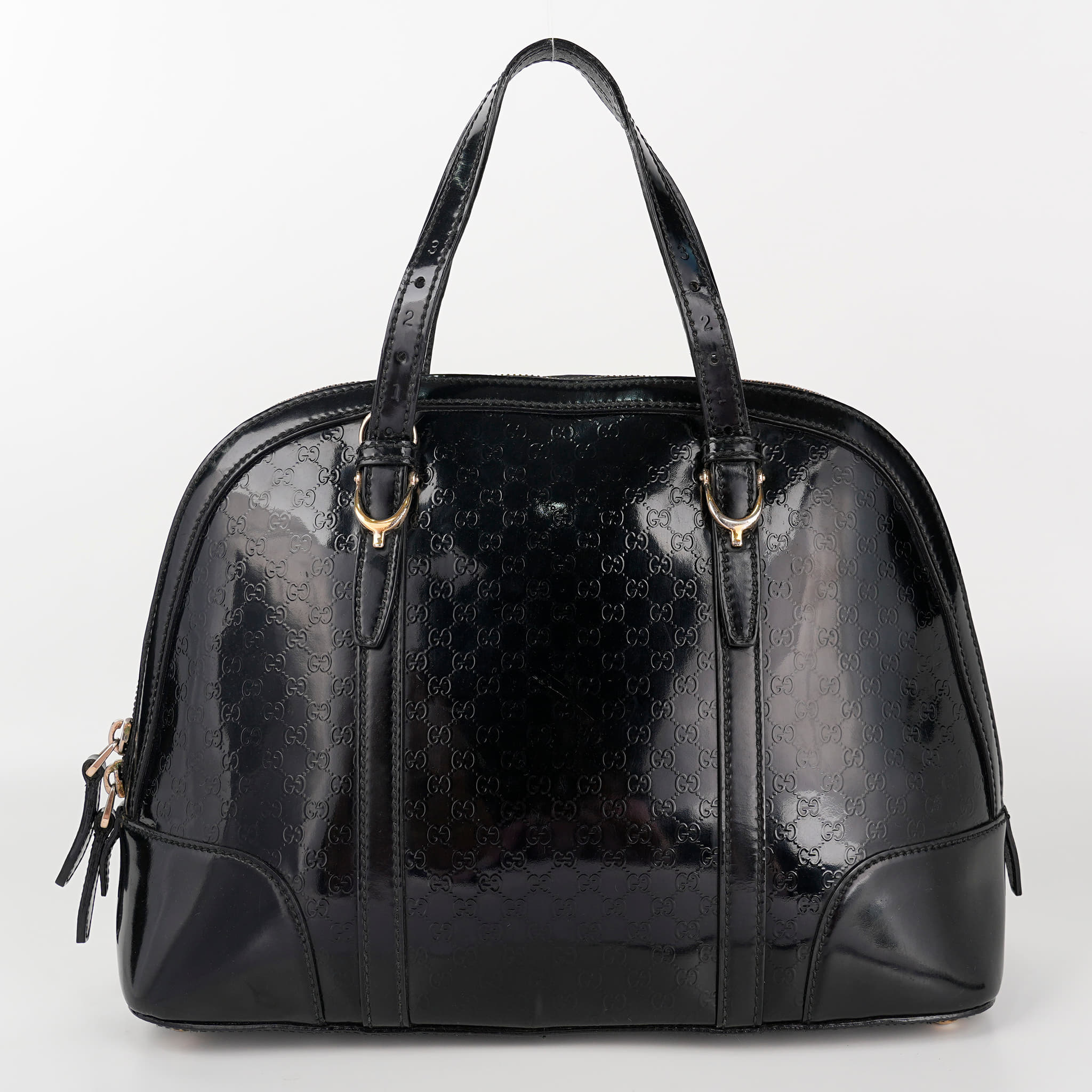Gucci Black Microguccissima Leather Medium Dome Bag