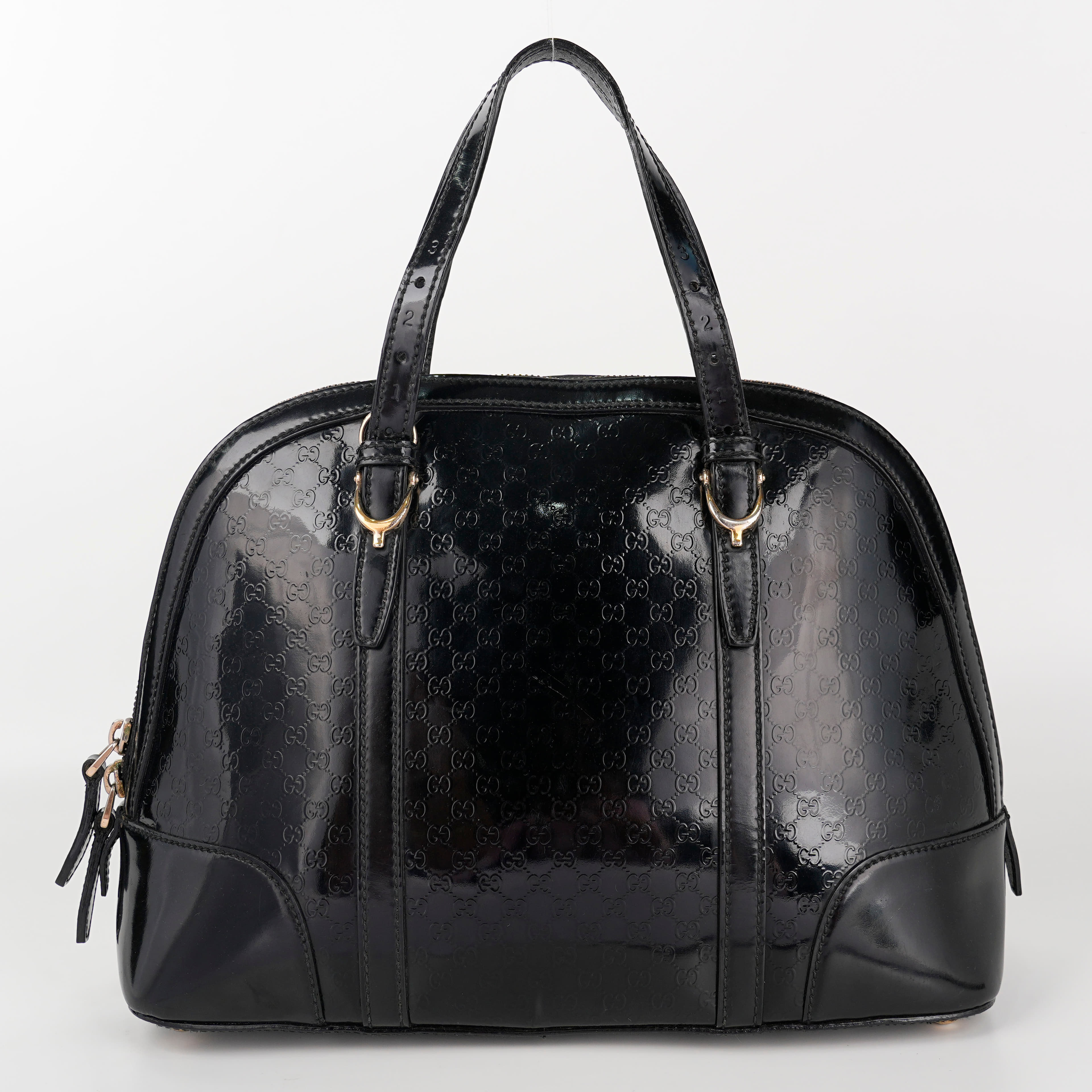Gucci Black Microguccissima Leather Medium Dome Bag