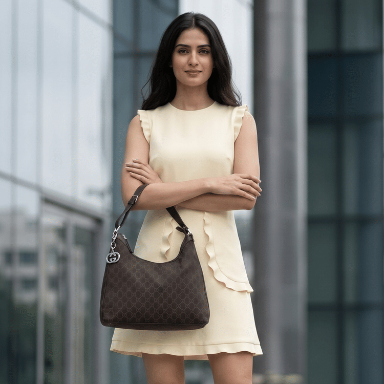 Gucci GG Canvas and Leather Hobo-Hover-Image