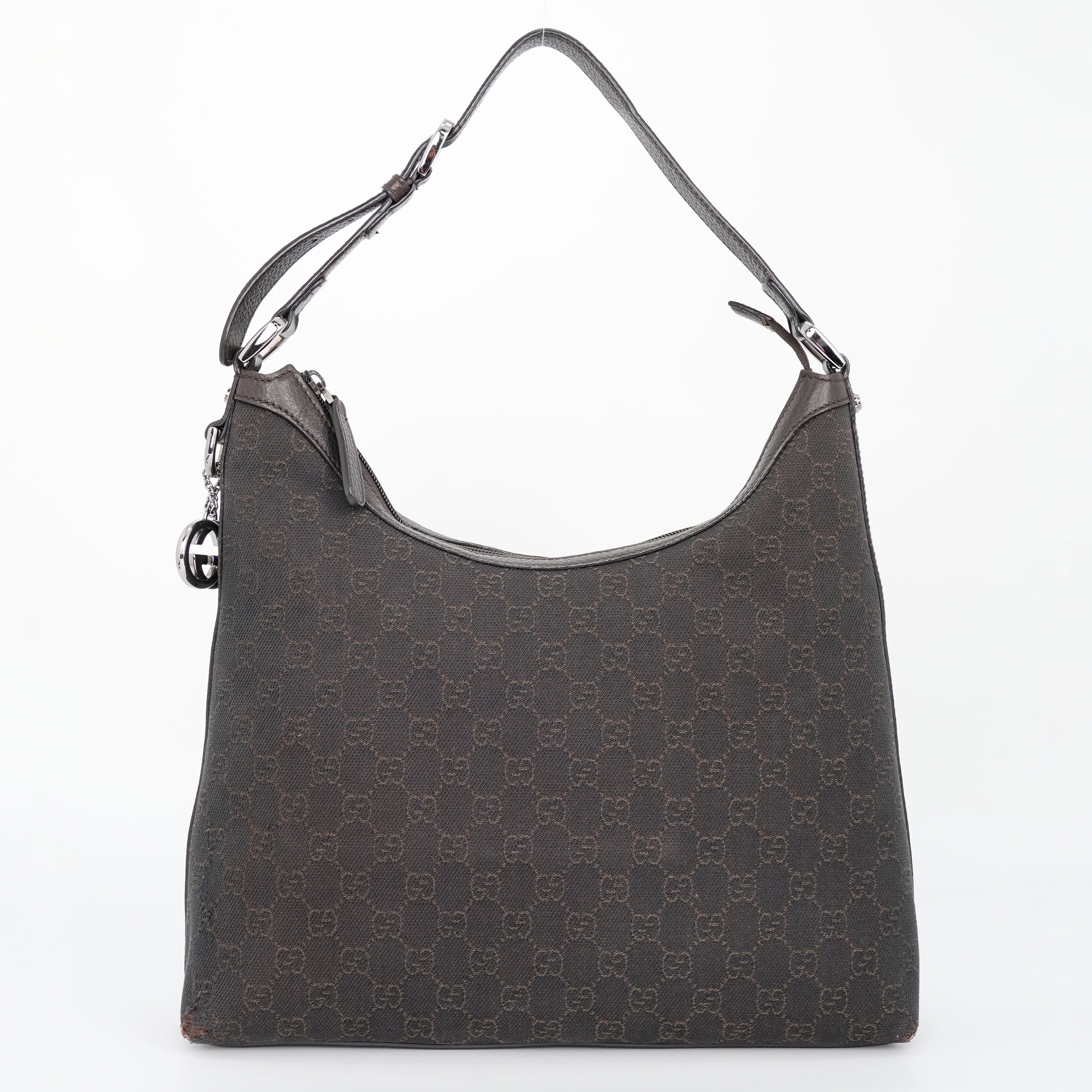 Gucci GG Canvas and Leather Hobo