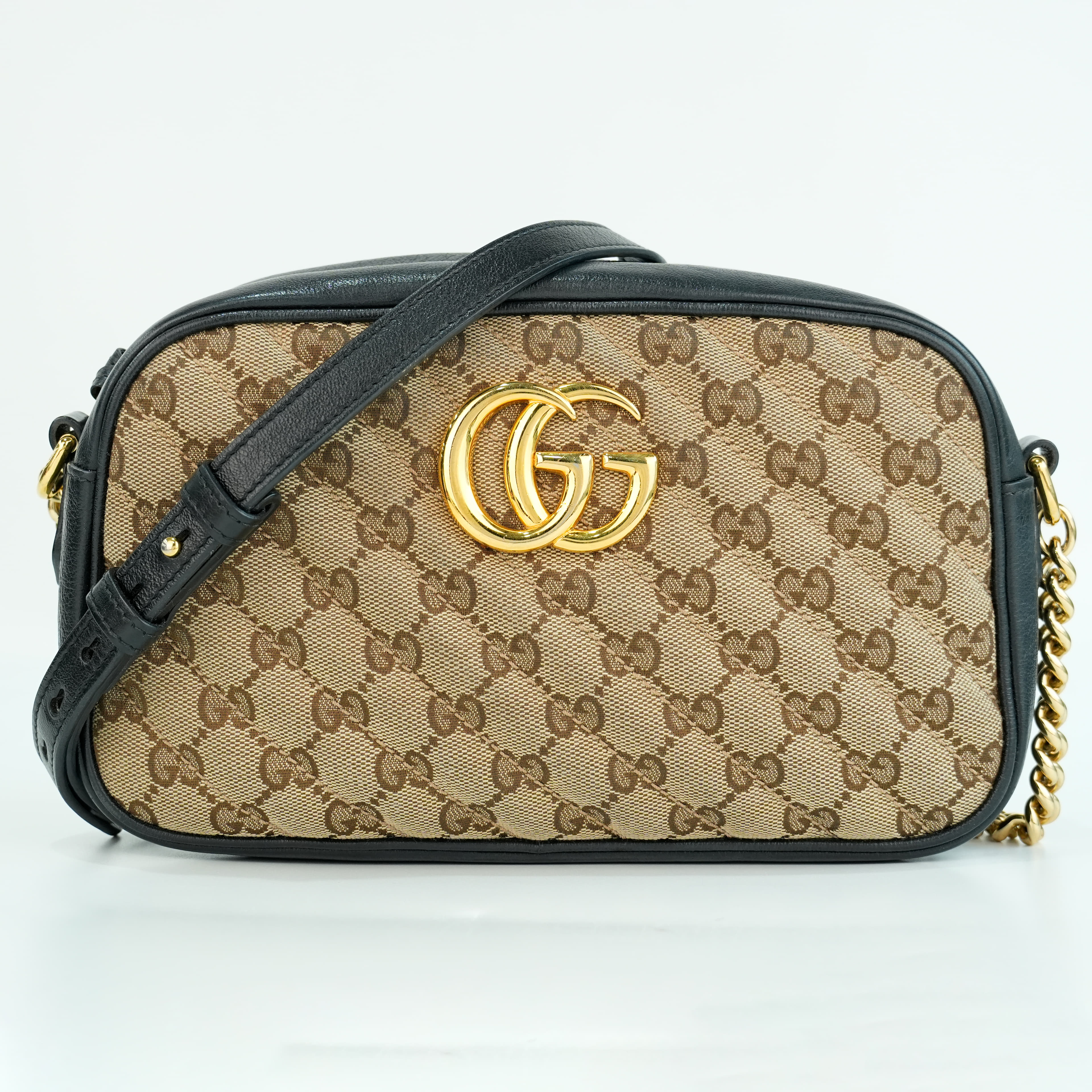 Gucci Marmont Small Brown GG Canvas Shoulder Bag