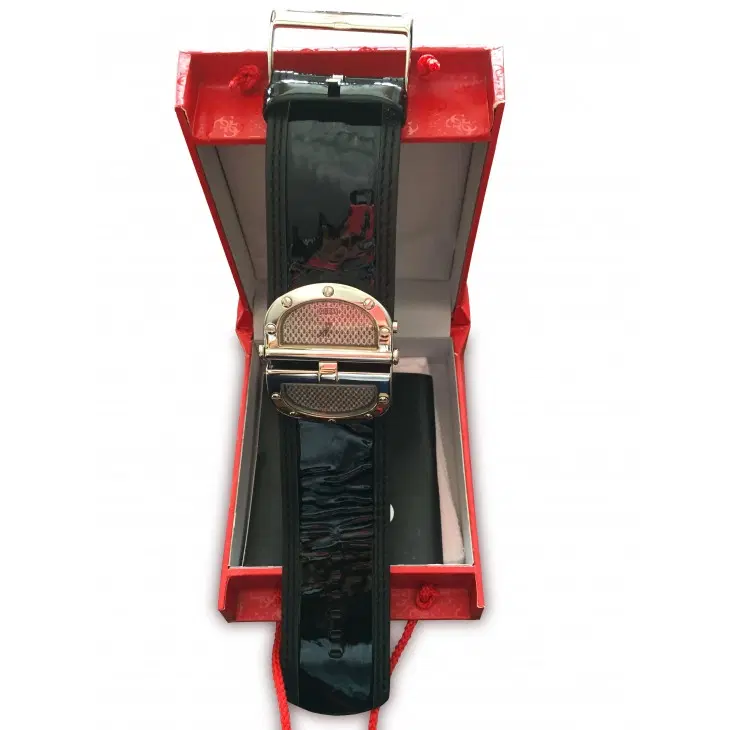 Guess Double Half Moon Dial and Black Strap Watch-Hover-Image