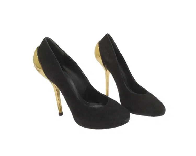 Size 38.5 - Giuseppe Zanotti Black Suede Heels-Hover-Image