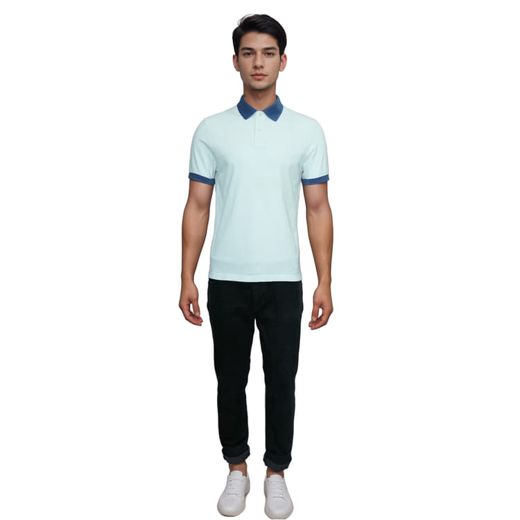 Hackett London Print Collar White Polo (HM561651 800) Shirt-Hover-Image