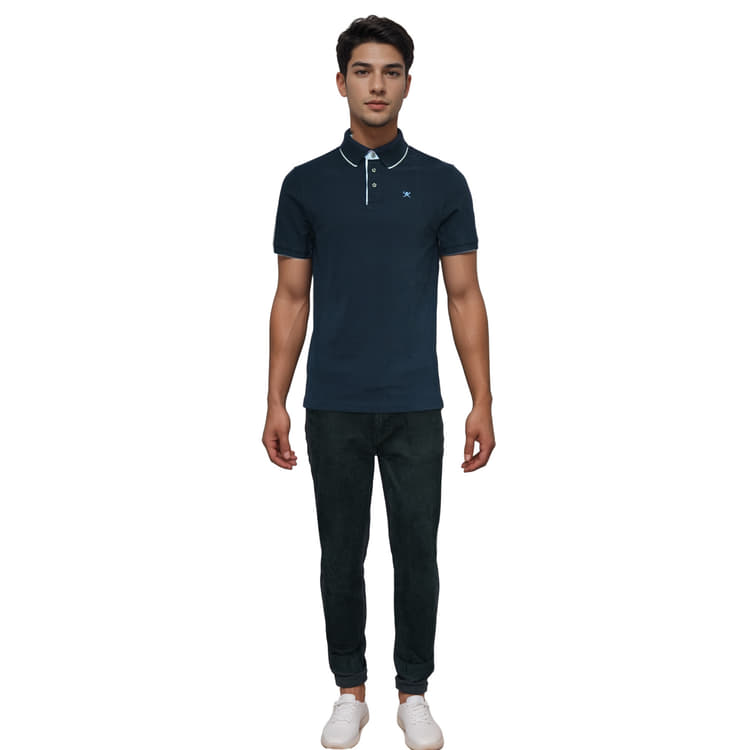 Hackett London Slim Fit Navy Polo Shirt (HM561063 595)-Hover-Image