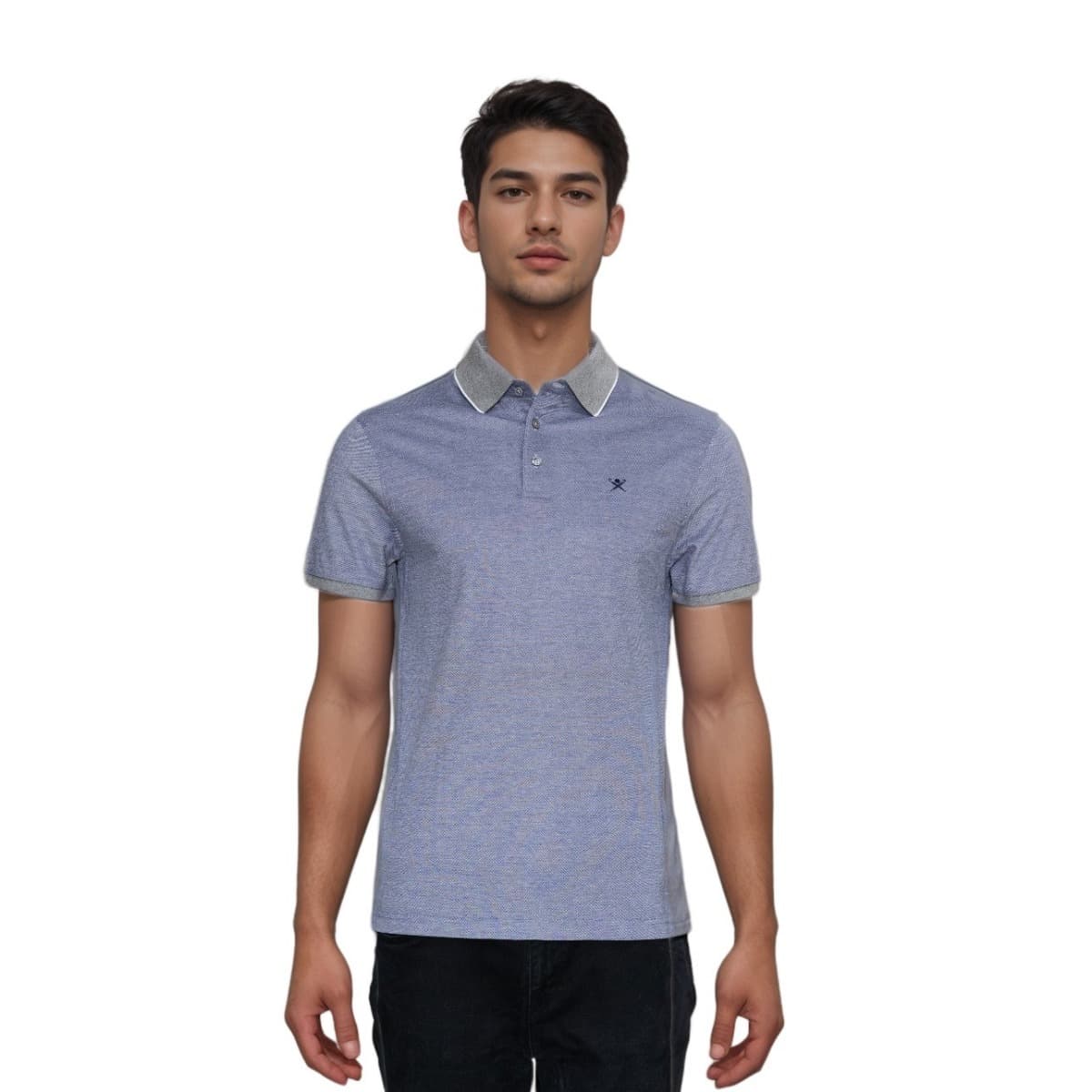 Hackett London Slim Fit Polo Shirt HM561516 595 Oxford Pique Navy