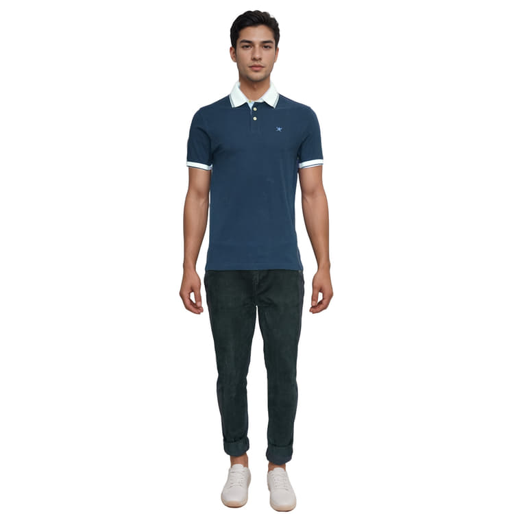 Hackett London Slim Fit Navy Polo Shirt (HM561513 595)-Hover-Image