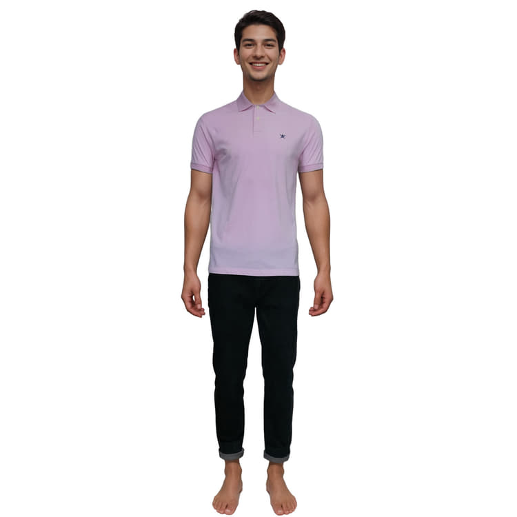 Hackett London Tailored Fit Pink Polo Shirt (HM561502)-Hover-Image