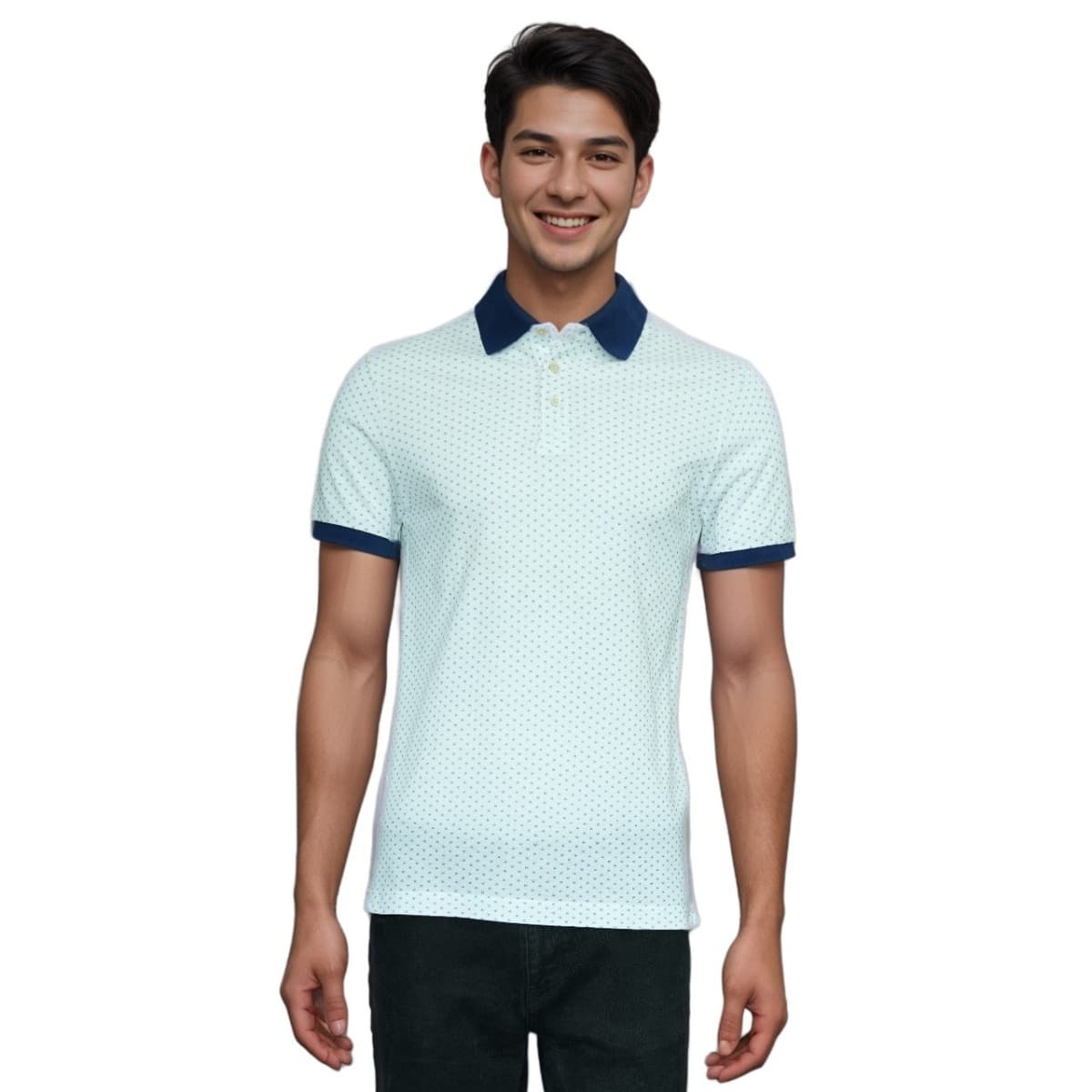 Hackett Mayfair Dot Print White Polo Shirt (HM561552 800)