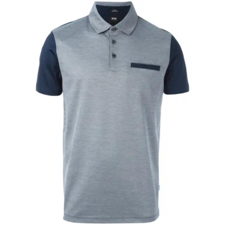 Hugo Boss Grey Color Block Polo-Hover-Image