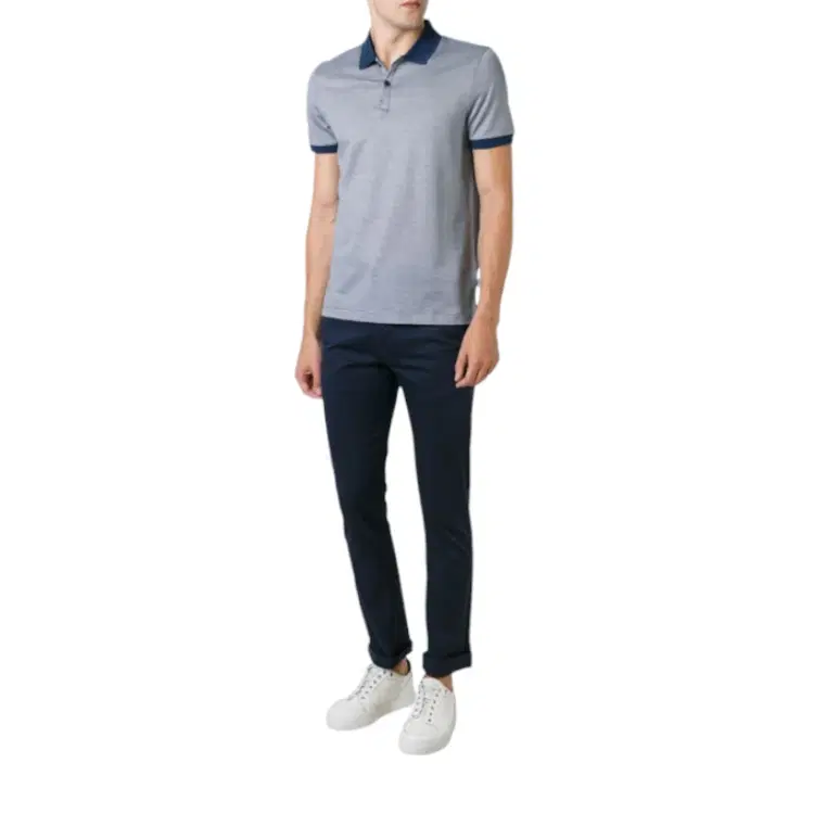 Hugo Boss Grey Contrast Detailing Polo-Hover-Image