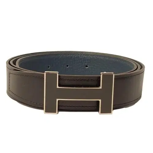 Hermes Box Togo Quizz Black H Buckle Leather Belt-Hover-Image