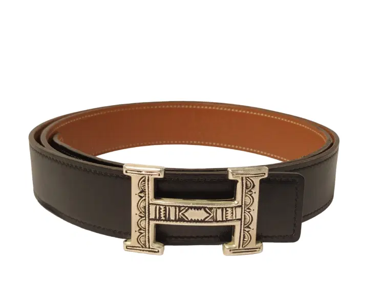 Hermes Touareg H silver Buckle Leather Belt-Hover-Image