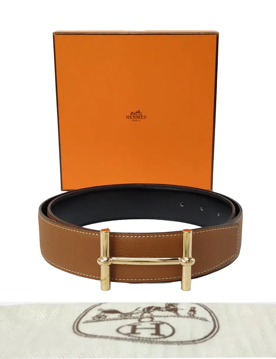 Hermes H d'Ancre buckle & Reversible Leather Strap Belt