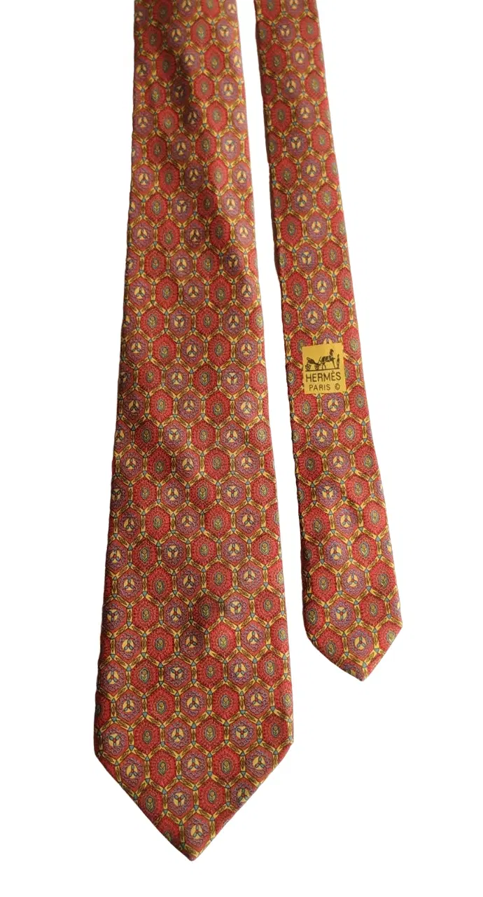 Hermes 7733 OA Red Silk Tie