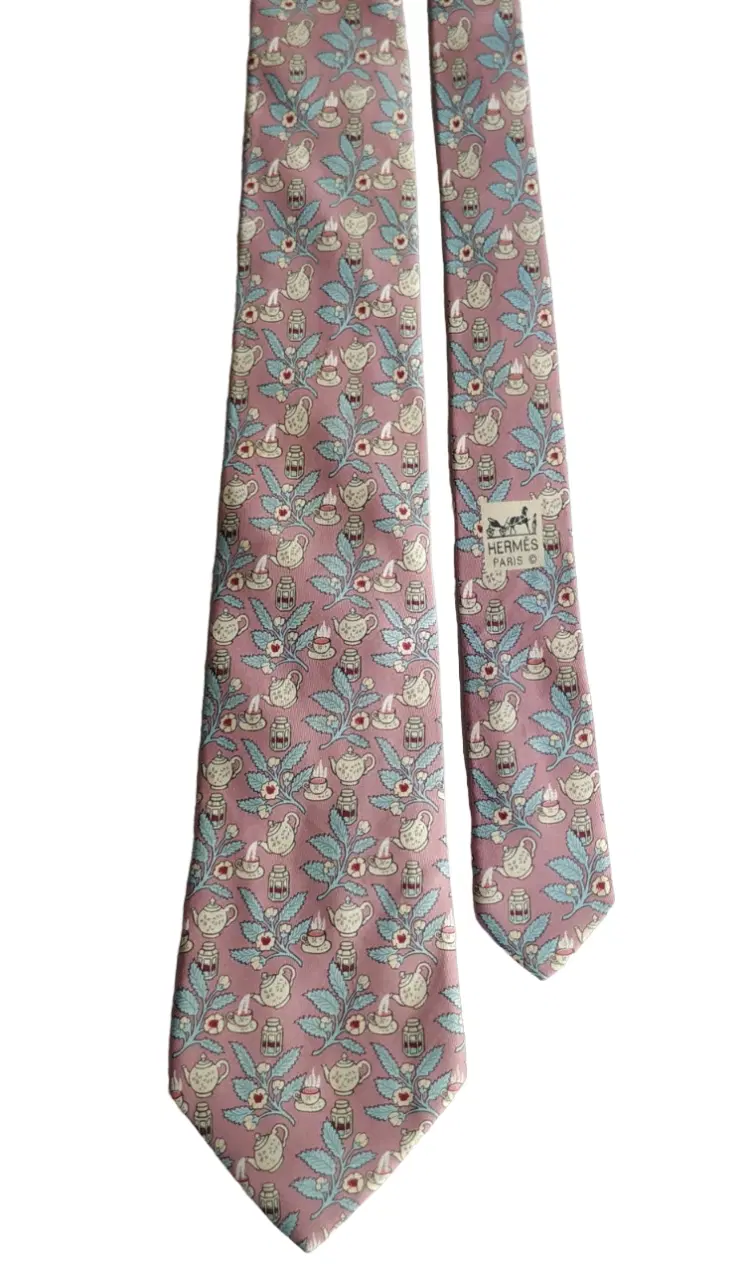 Hermes 7536 Pink Silk Tie-Hover-Image