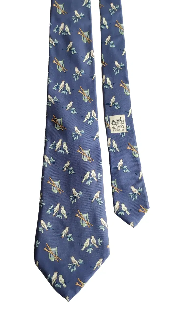 Hermes 7593 Blue Silk Tie