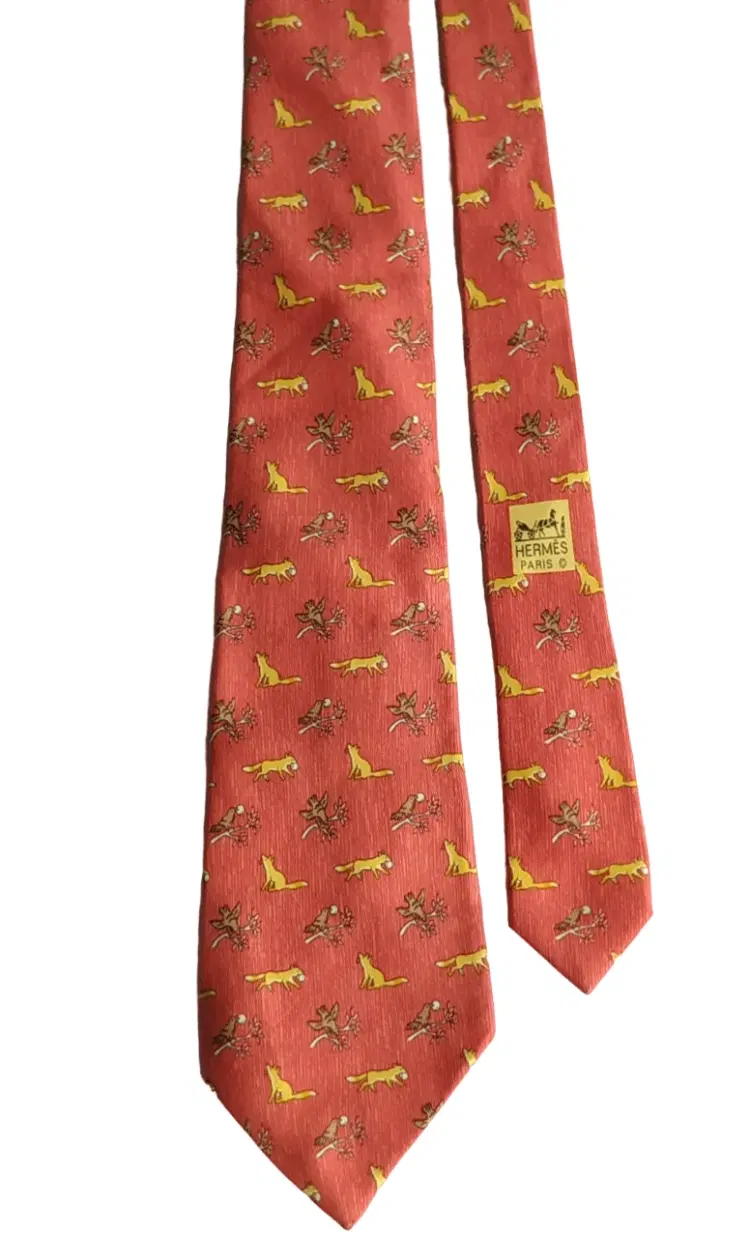 Hermes 77764 Red Silk Tie-Hover-Image