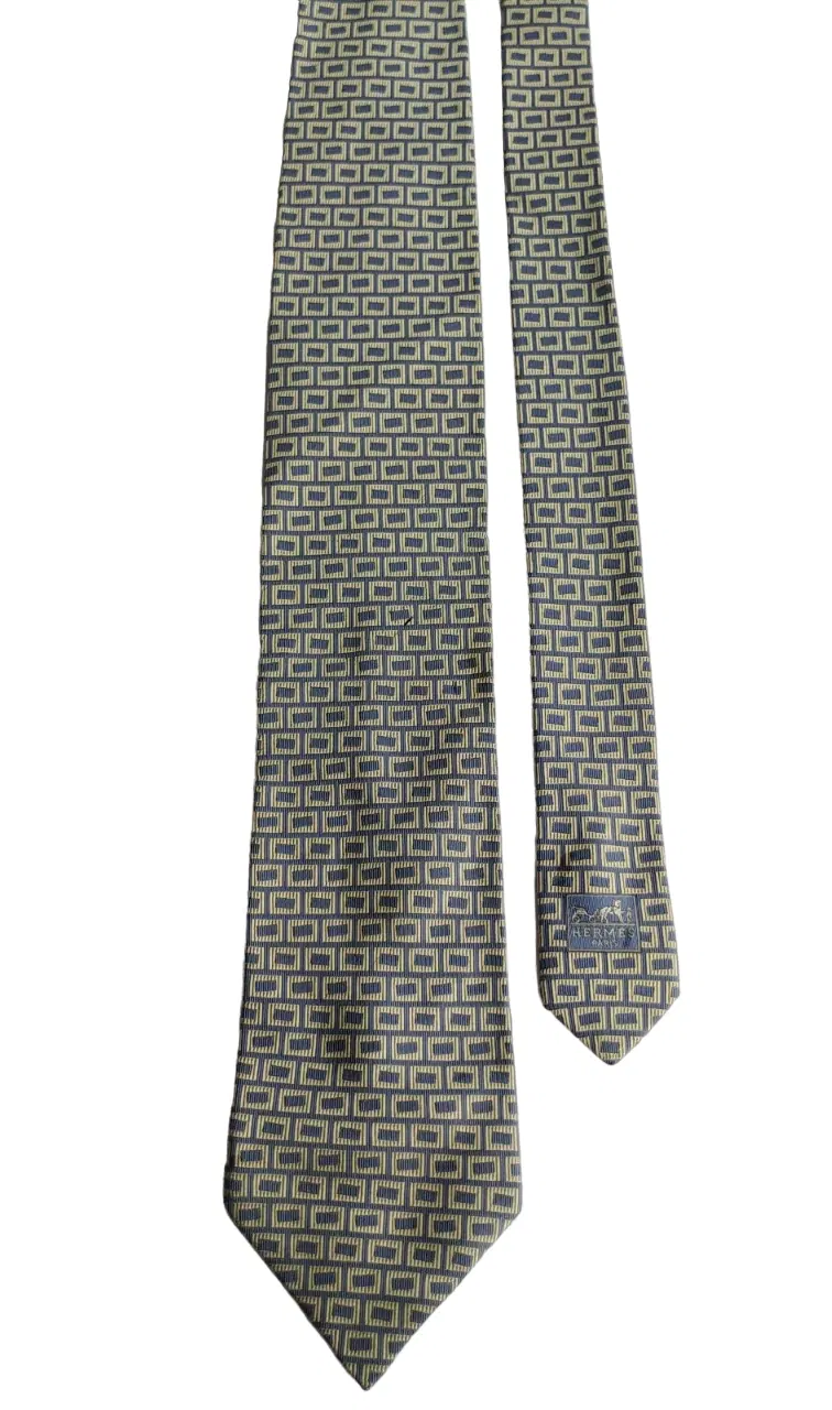Hermes Blue Silk Tie