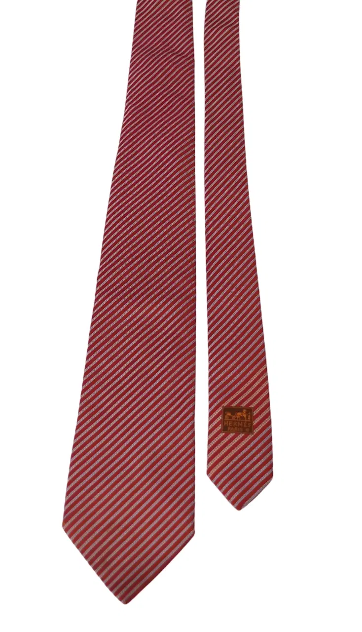 Hermes Red Silk Tie