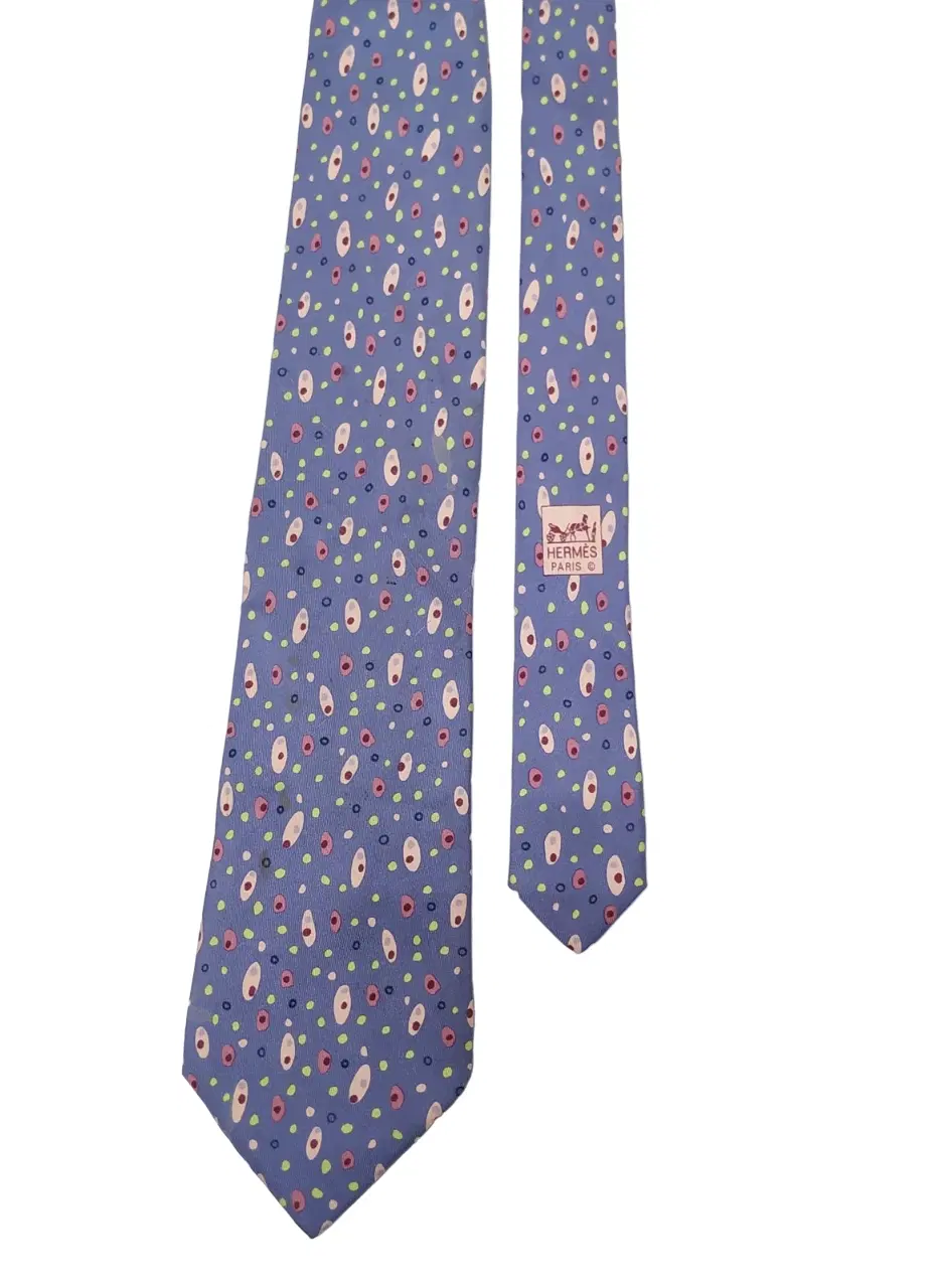 Hermes Blue Silk Tie