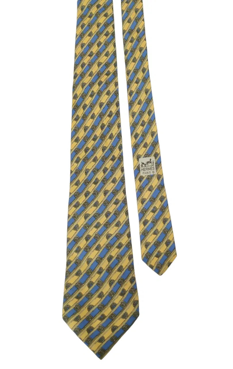 Hermes 7678 Yellow Silk Tie
