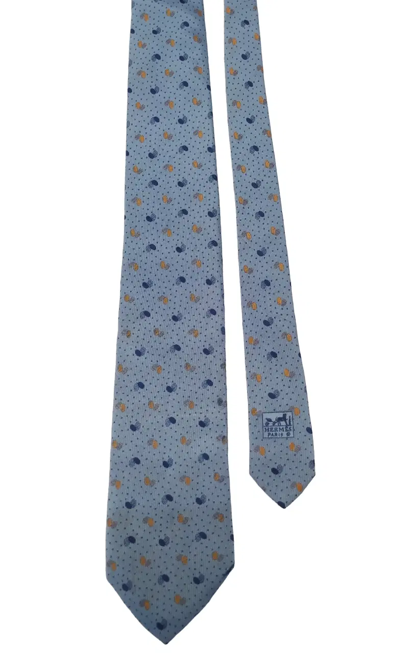 Hermes Blue Silk Tie