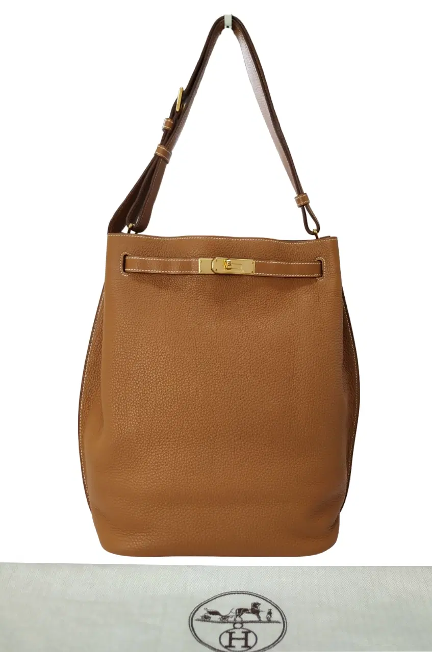 Hermes So Kelly Tan Leather Bag