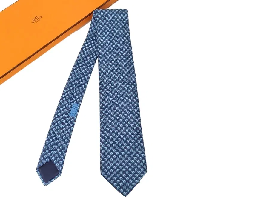 Hermes Blue Silk Tie