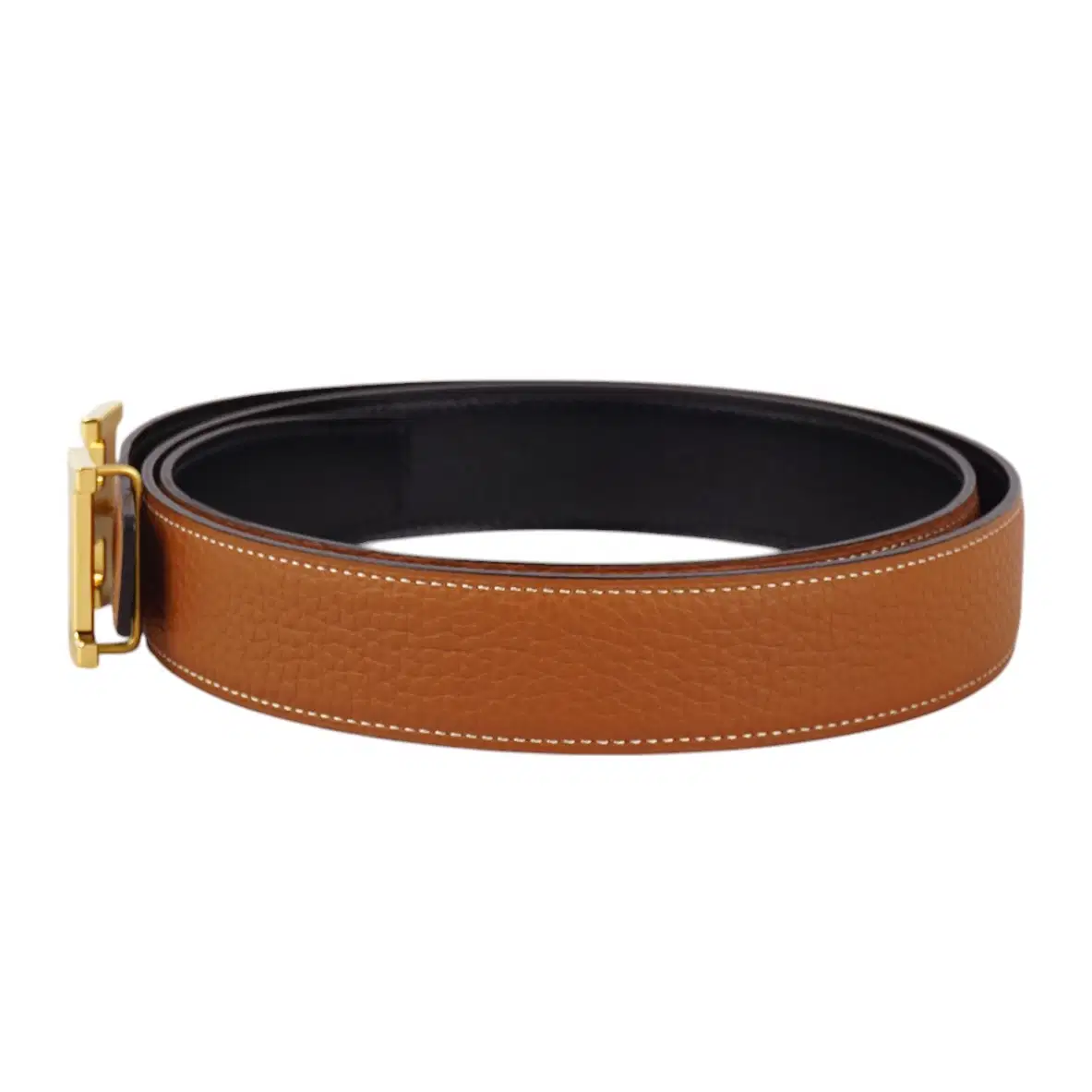 Luxepolis.com India | Hermes Brushed Yellow Gold Plated Men's Belt