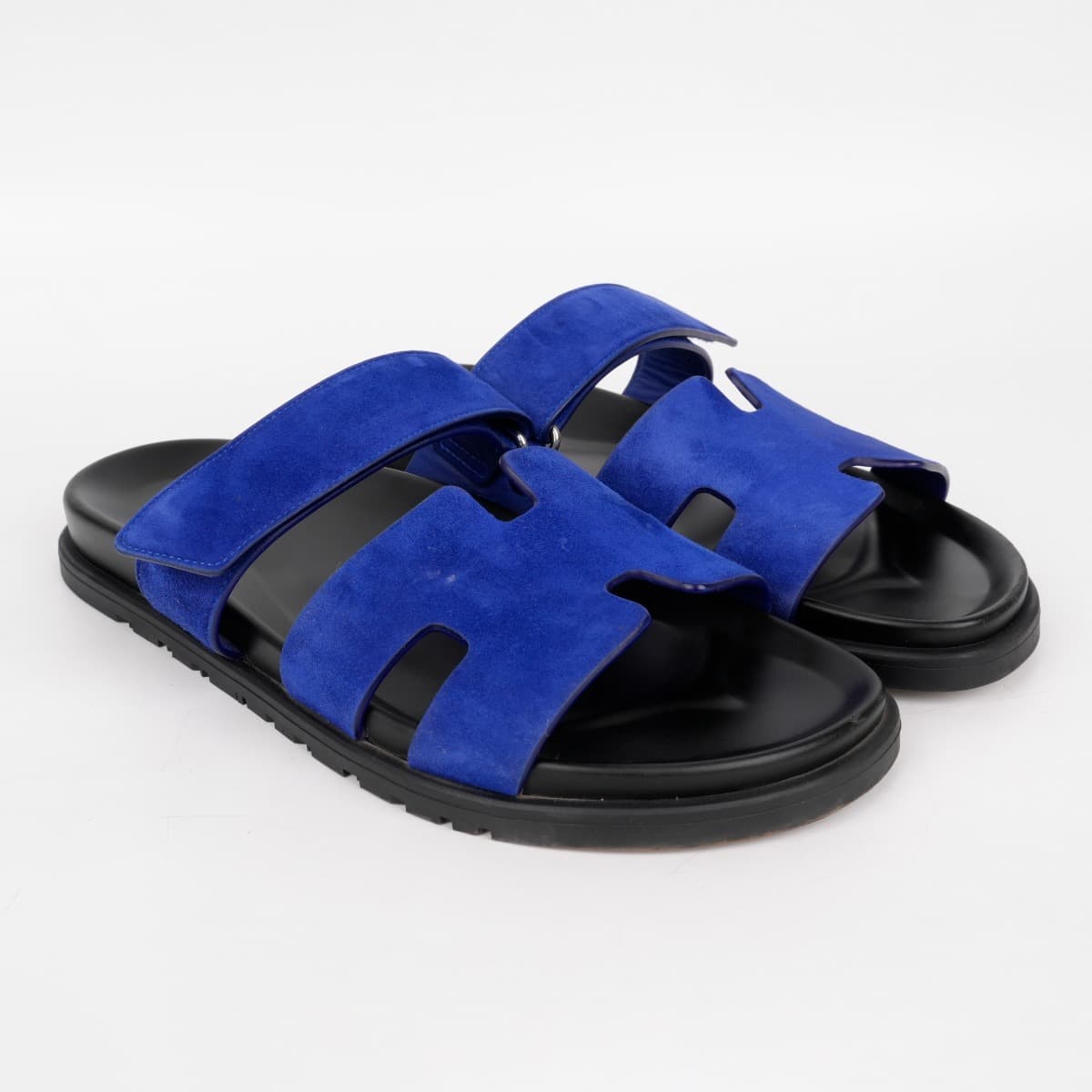 Hermes Chypre Blue suede Sandals