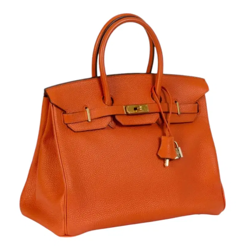 Herme?s Orange Togo & Gold Birkin 35
