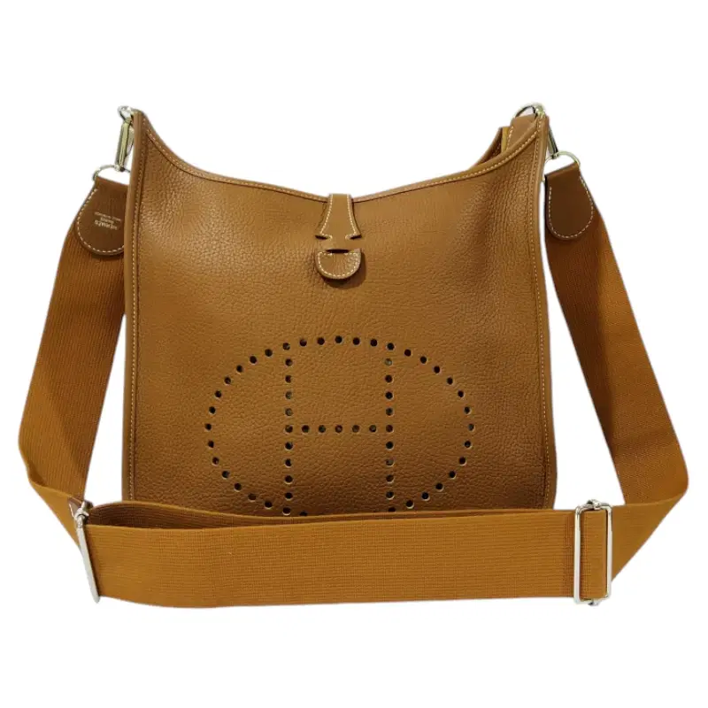 Hermes Evelyne III 29 Tan Leather Clemence Cross Body Bag