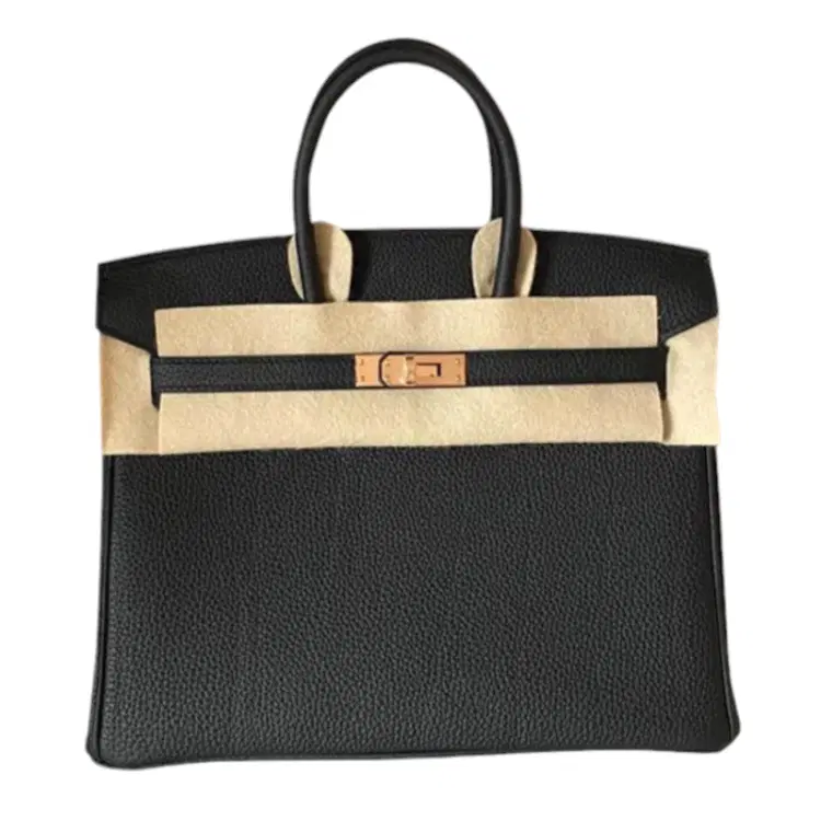 Hermes Birkin 25 Black Togo Rose Gold Hardware Handbag-Hover-Image