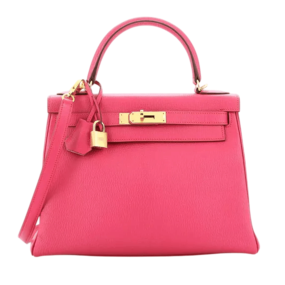 Hermes Kelly 28 Candy Pink GHW Epsom Leather