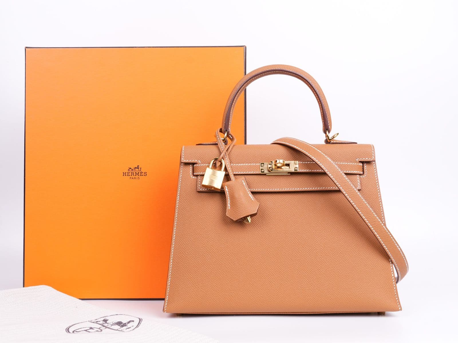 Hermes Kelly II Sellier 25 Epsom 37 Calfskin Gold