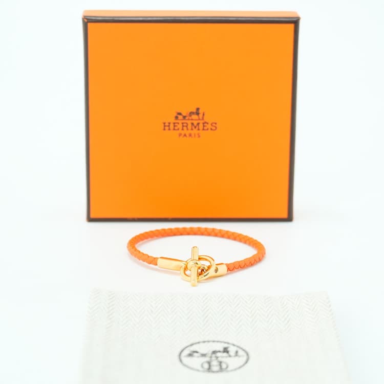 Size M Hermès Orange Glenan Bracelet-Hover-Image