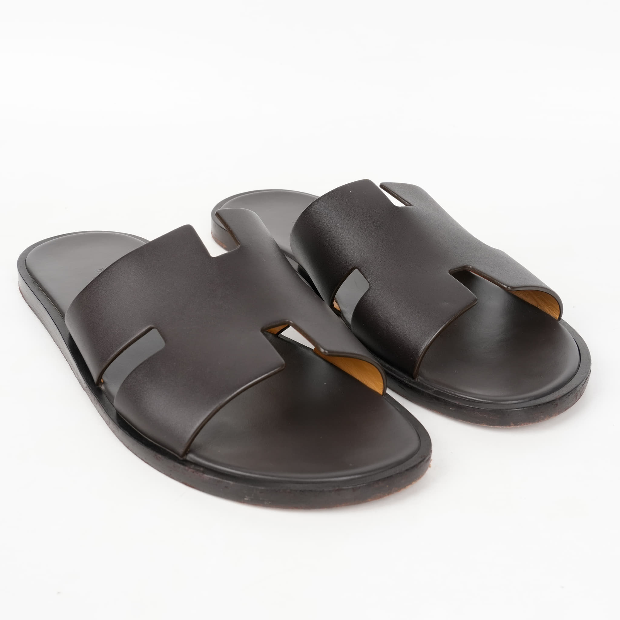 Size 42.5 - Hermes Izmir Sandals In Black