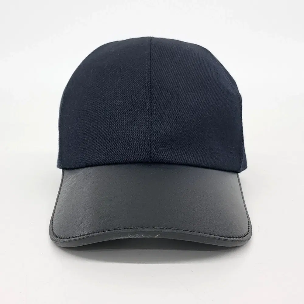 Hermes leather trimmed cap hat