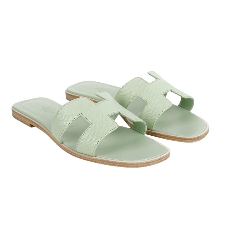 Size 39 - HermÃ¨s Oran Sandals Vert Jade-Hover-Image