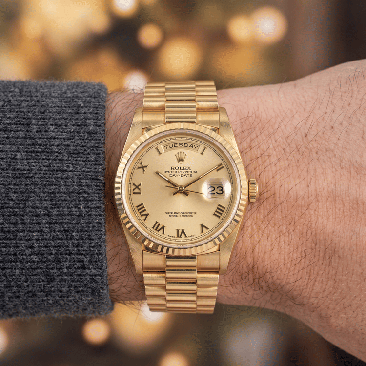 Rolex Day-Date 36 President 18K Yellow Gold Champagne Dial Automatic-Hover-Image