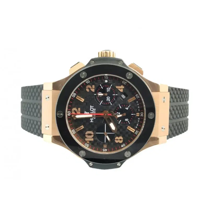 Hublot Big Bang Rose Gold 18K Ceramic Chrono Rubber Strap Complete Set