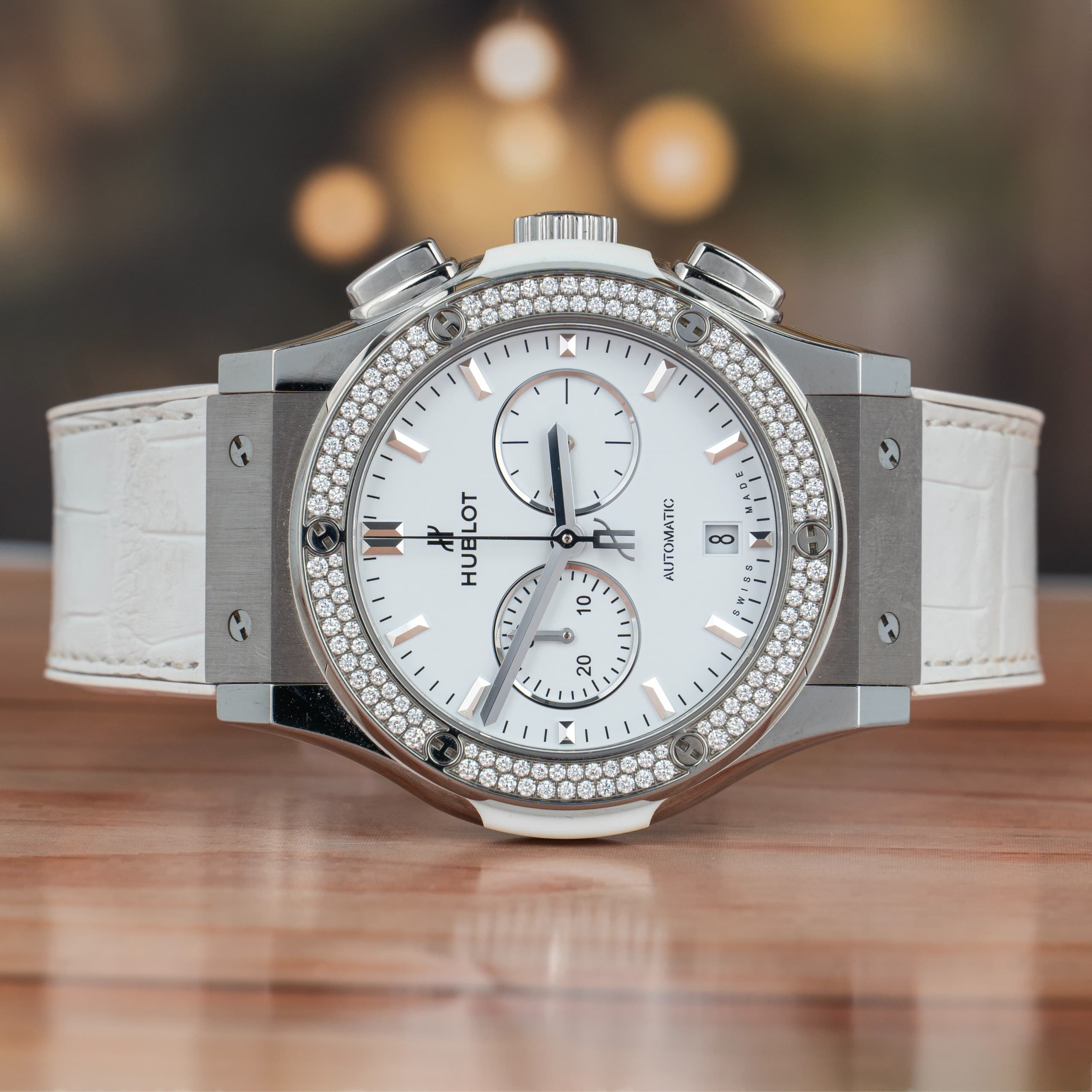 Hublot Classic Fusion Chronograph 42mm Diamond Ladies Watch