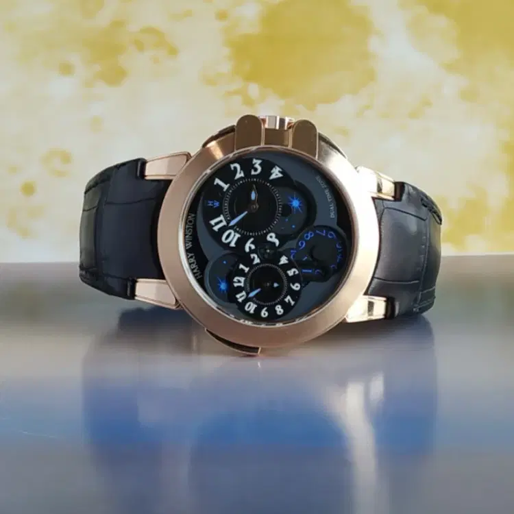 Harry Winston Rose Gold Ocean Dual Time 44MM-Hover-Image