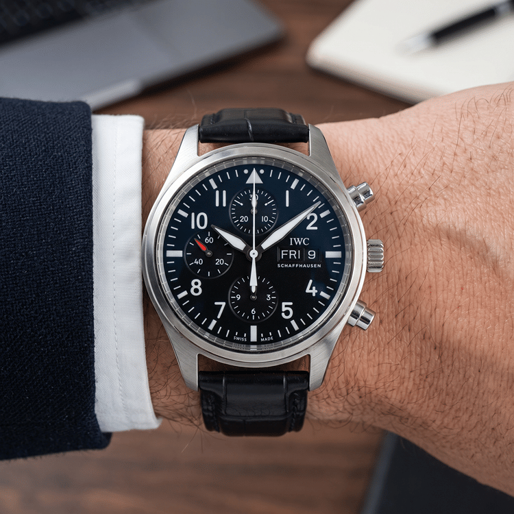 IWC Pilot Chronograph 42 MM Black Dial Steel Automatic Watch Ref. No IW371701-Hover-Image