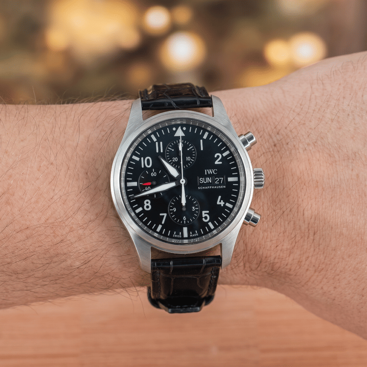IWC Pilot Chronograph 42 MM Black Dial Steel Automatic-Hover-Image