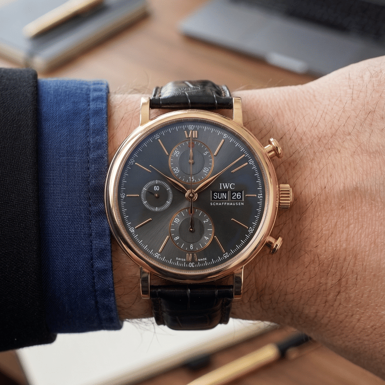 IWC Portofino Chronograph 42 MM Rose Gold Automatic Watch IW391021-Hover-Image