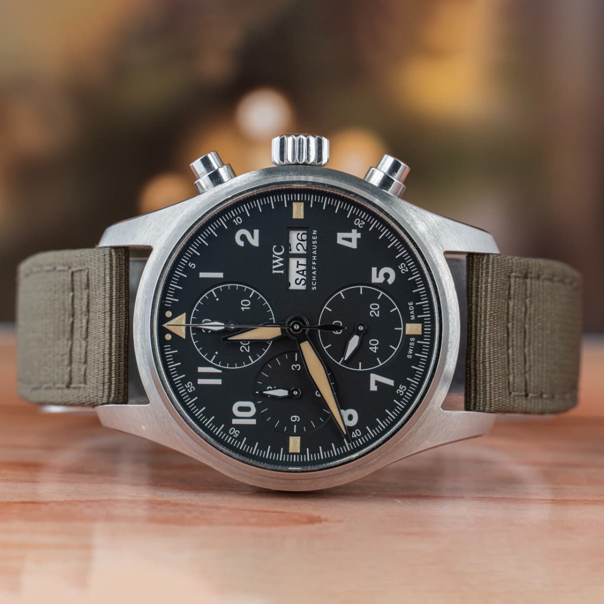 IWC Pilot Spitfire Chronograph 41 MM Steel Black Dial Automatic Watch Ref. No IW387901